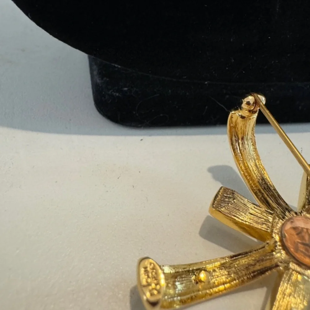 Joan Rivers Interchangeable Gold Tone & Rhinestone Maltese‎ Cross Pin Brooch